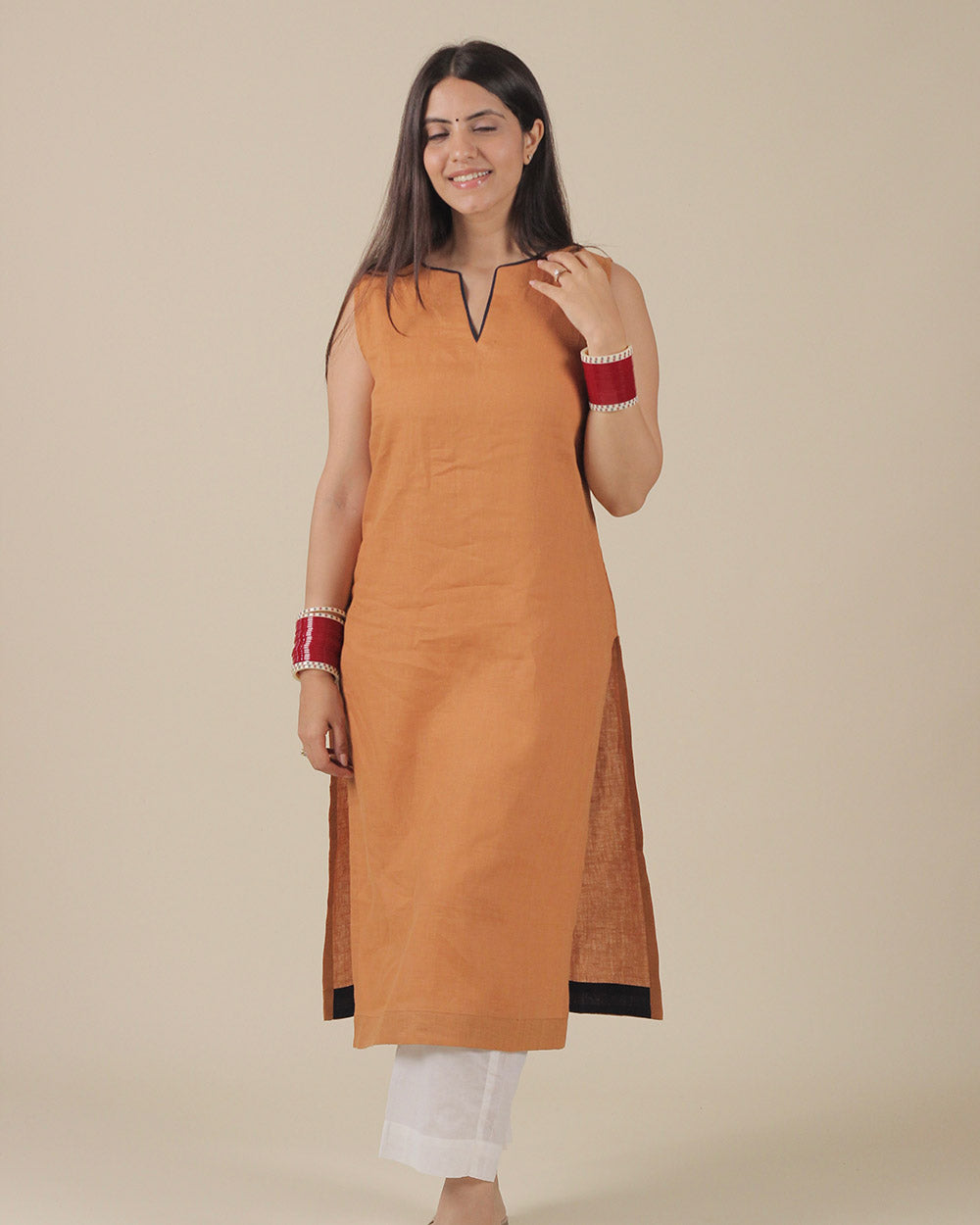 Reet Pure Linen Long Kurta