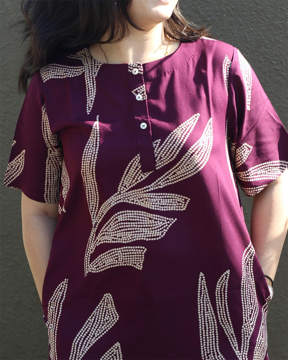 Wine Printed Co-ord Set