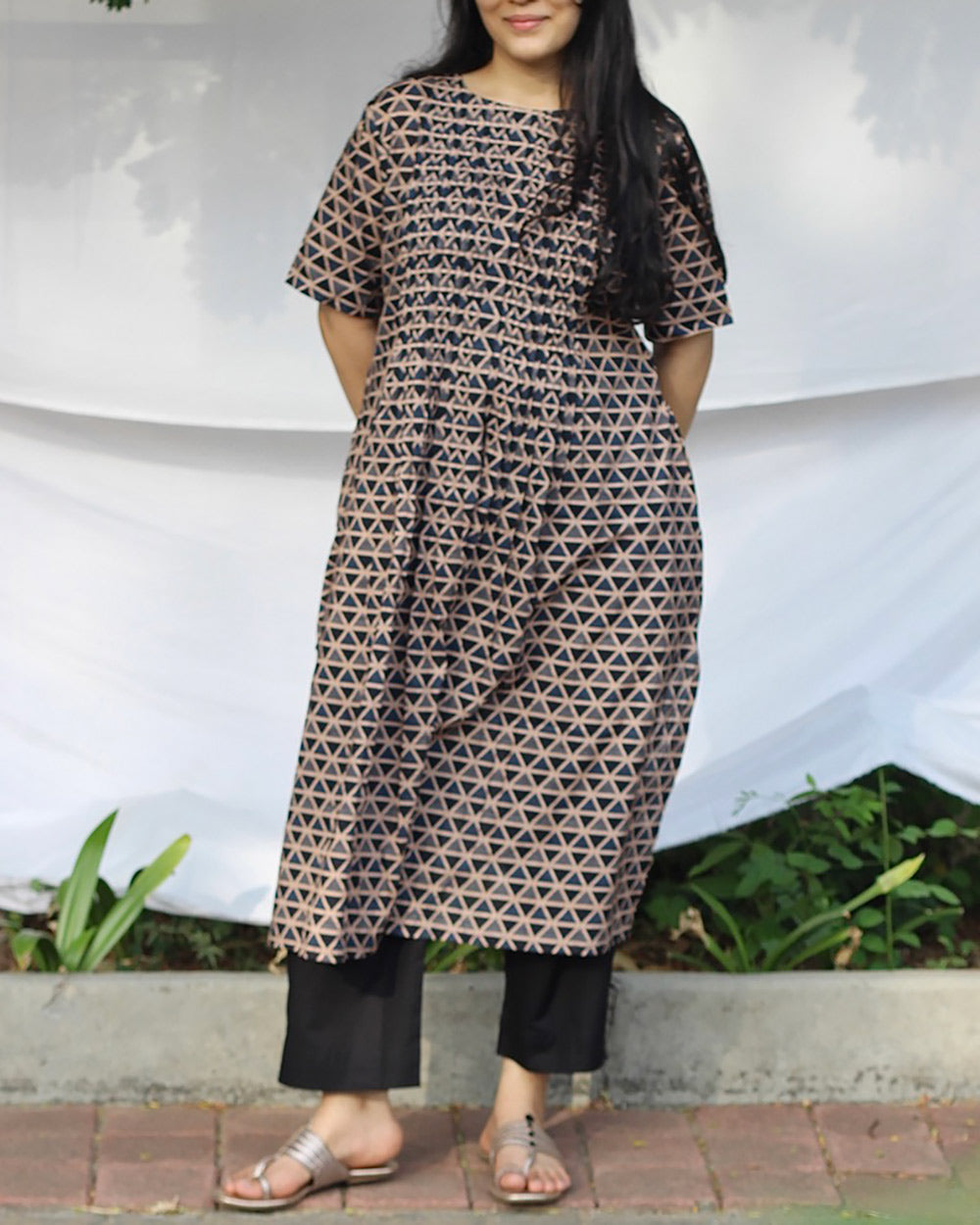 Rekha Pleated Long Kurta