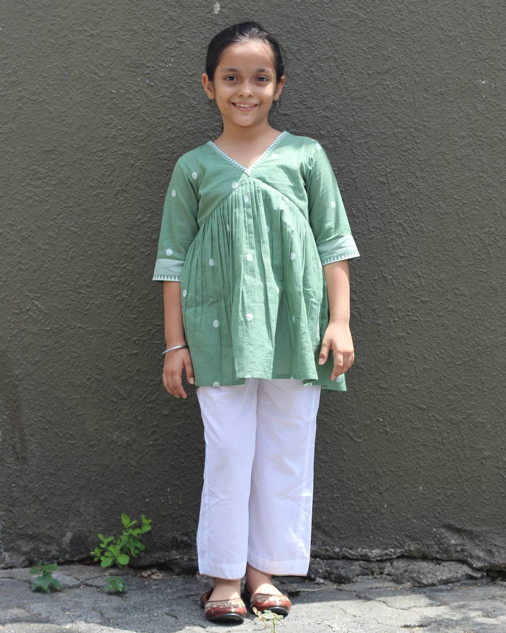 Jamdhani Polka Short Kurta