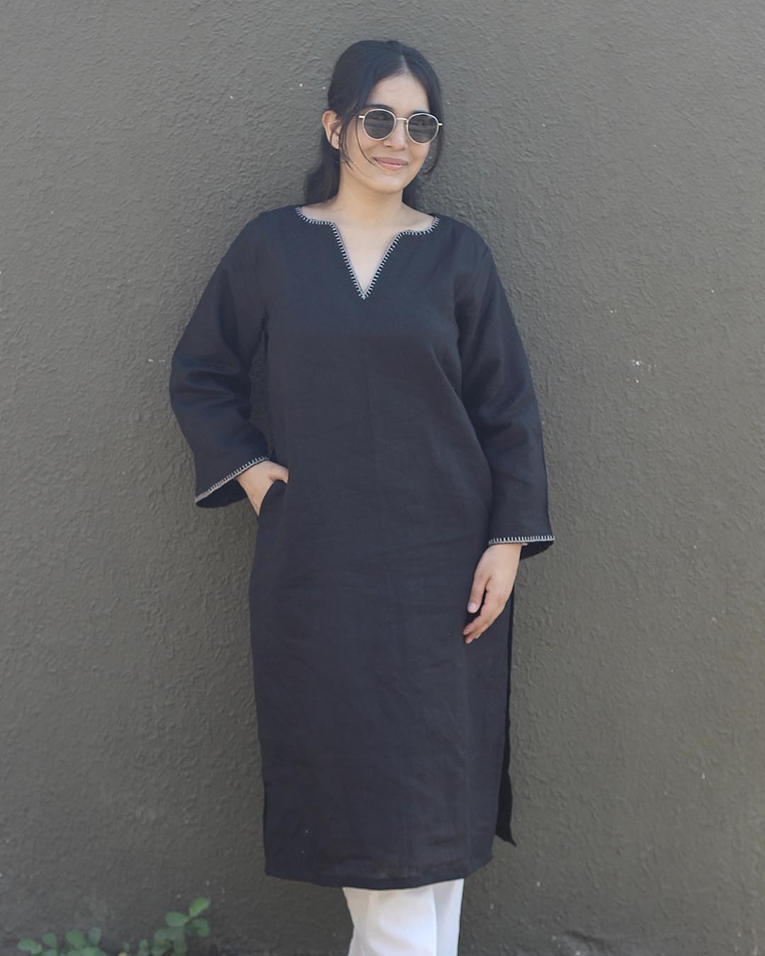 Raag Premium Linen Black Kurta