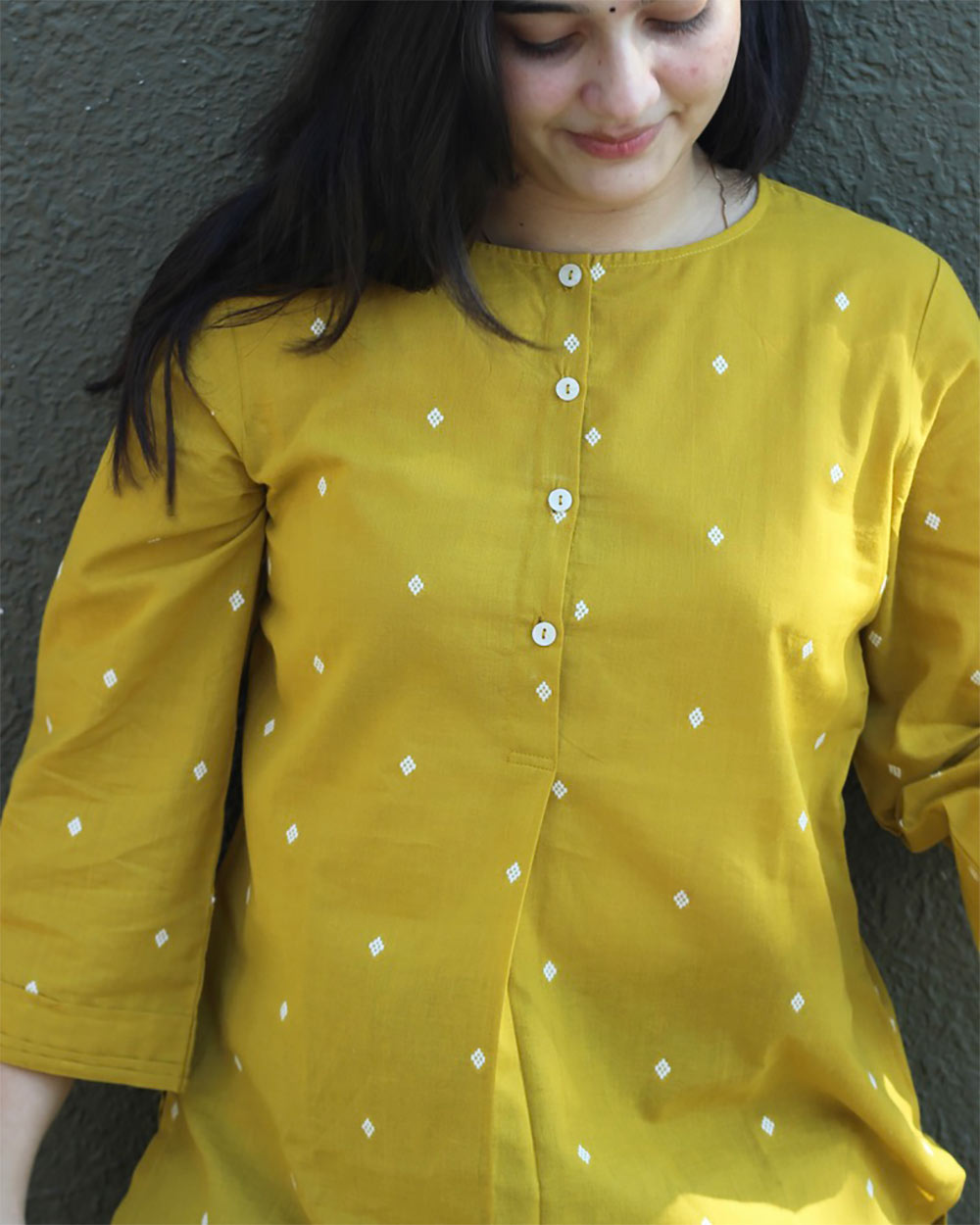 Prabha Jamdhani Yellow Kurta