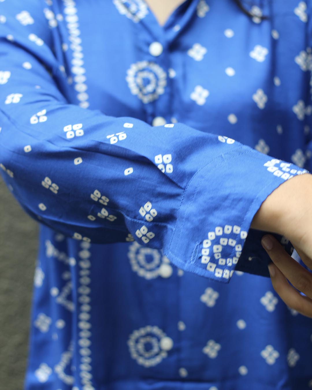 Royal Blue Bandhani Printed Shirt