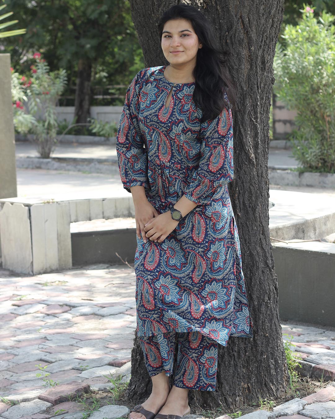 Multicolor paisley Pure cotton kurta set- Set of 2