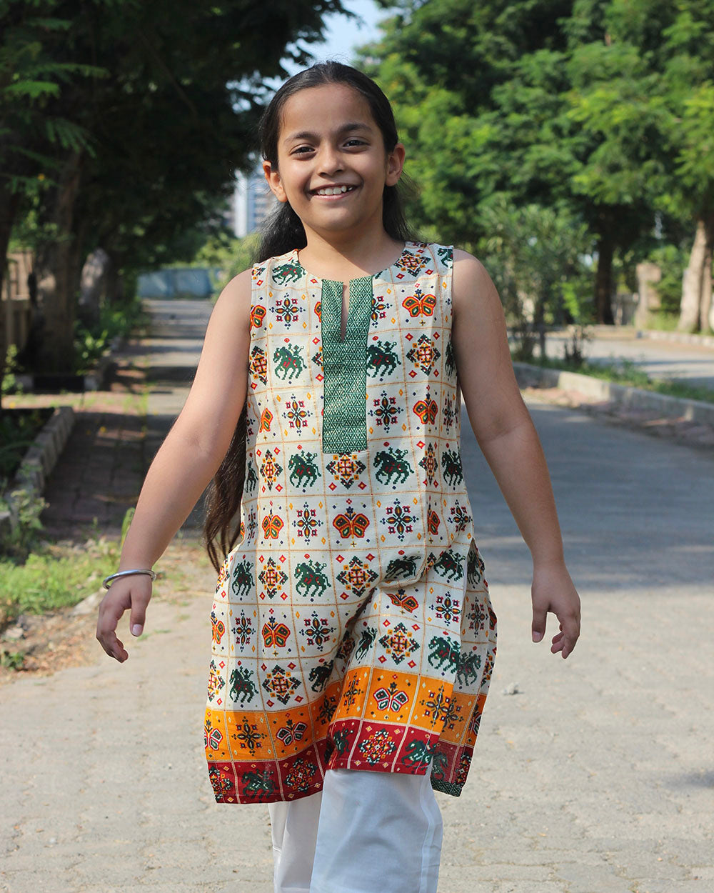 Patola Kids Kurta in pure cotton