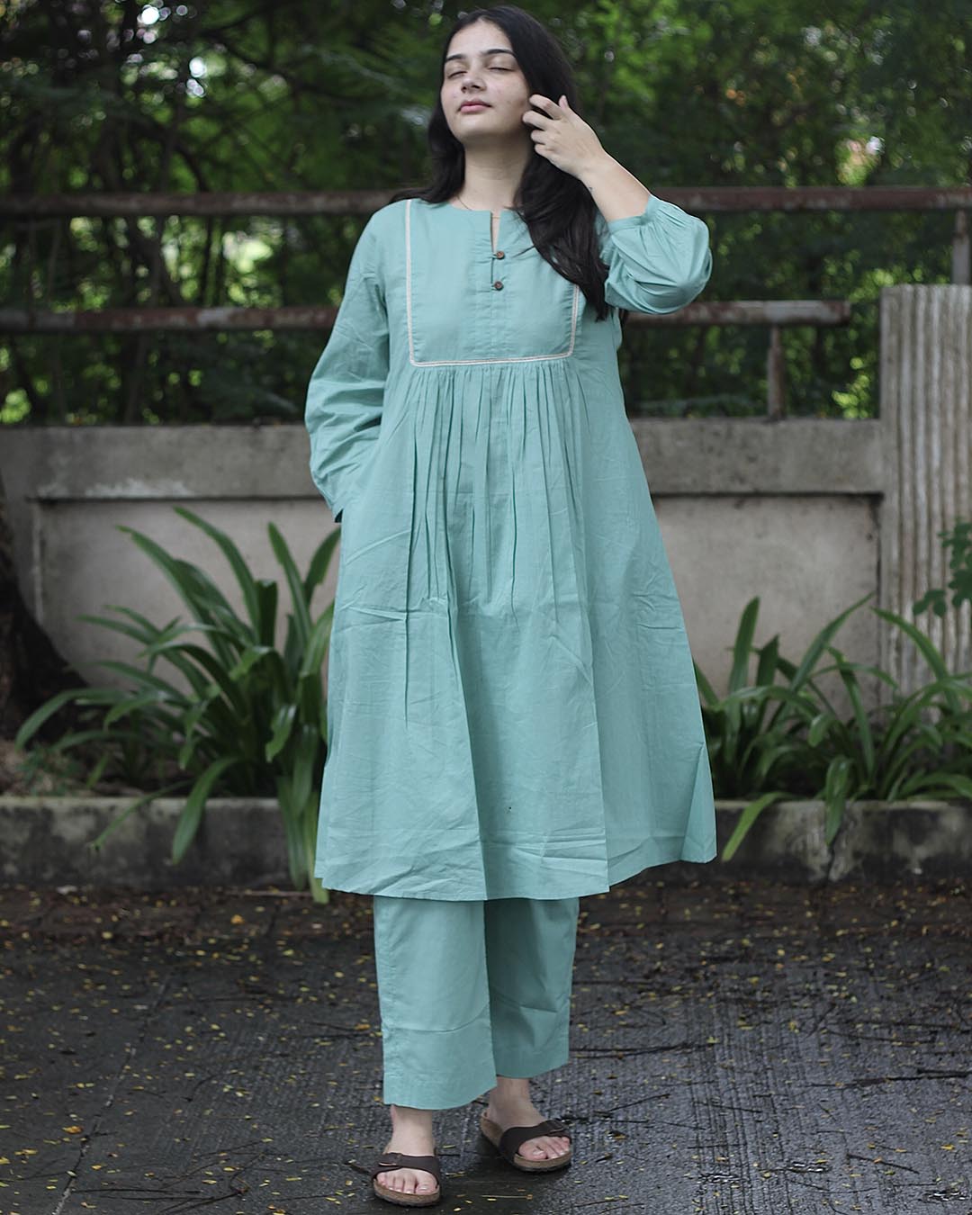 Best Seller : Turquoise Blue Pure Cotton Kurta Set- Set of 2