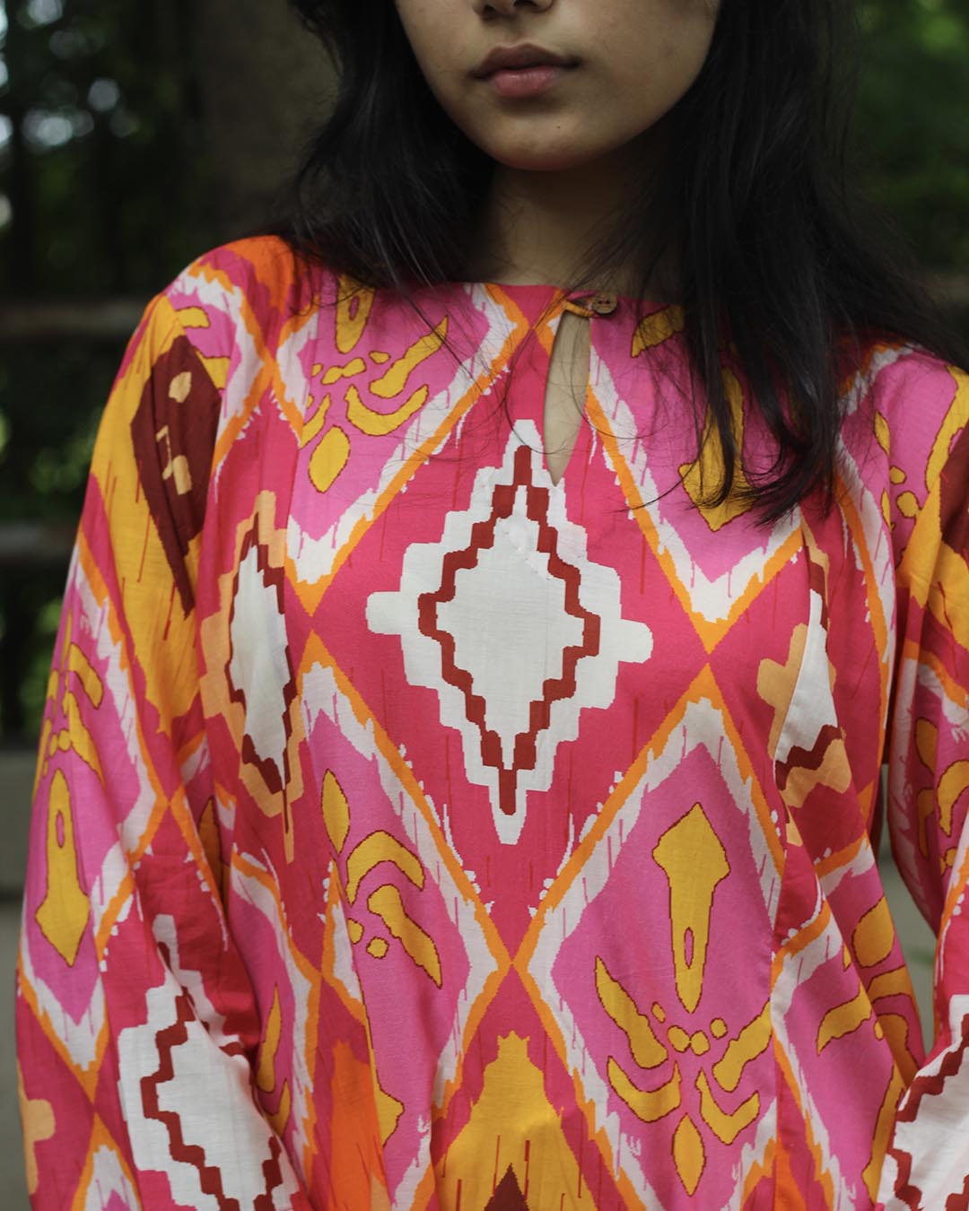 Abstract Printed Bright contrast Pure Cotton Kurta