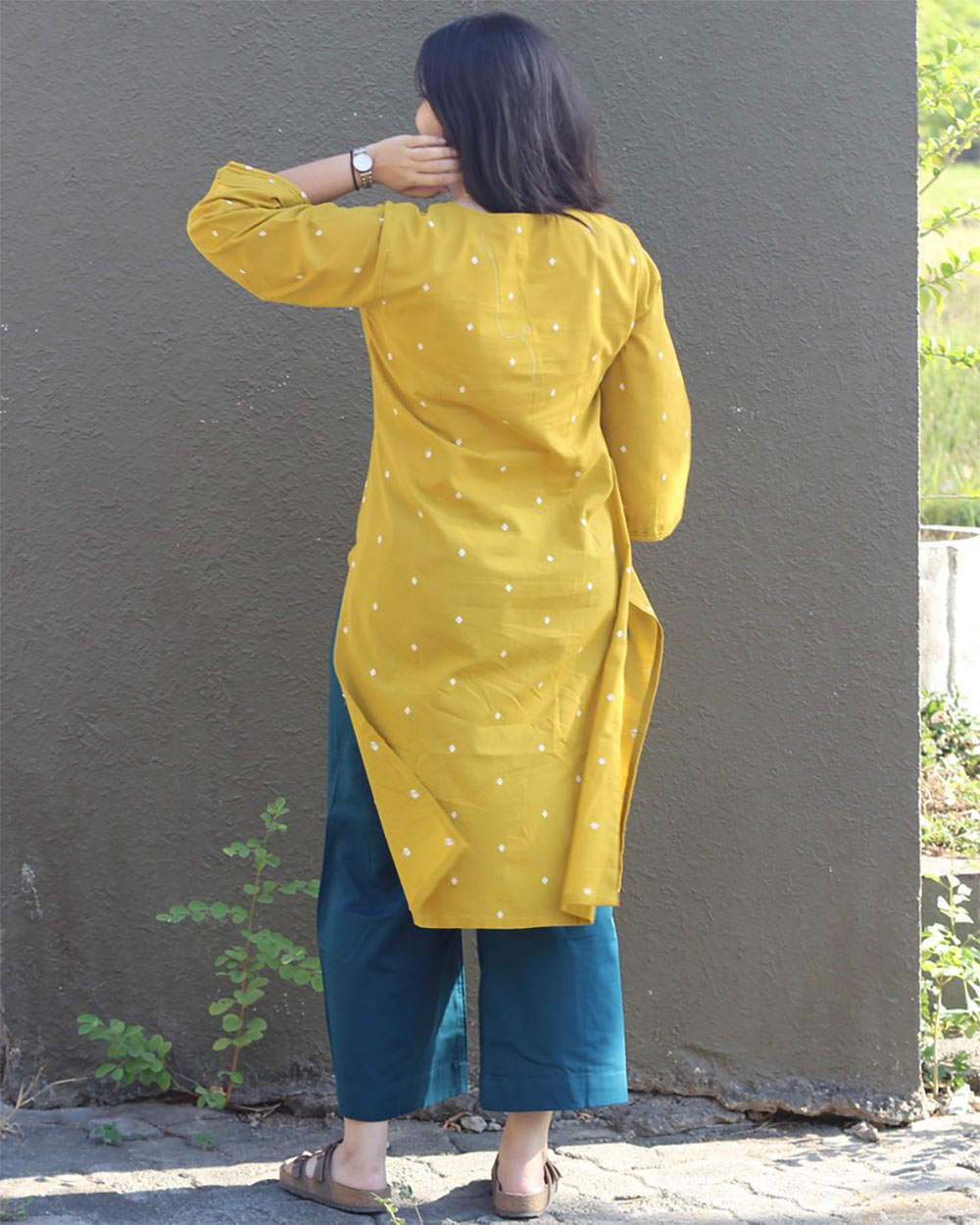 Prabha Jamdhani Yellow Kurta
