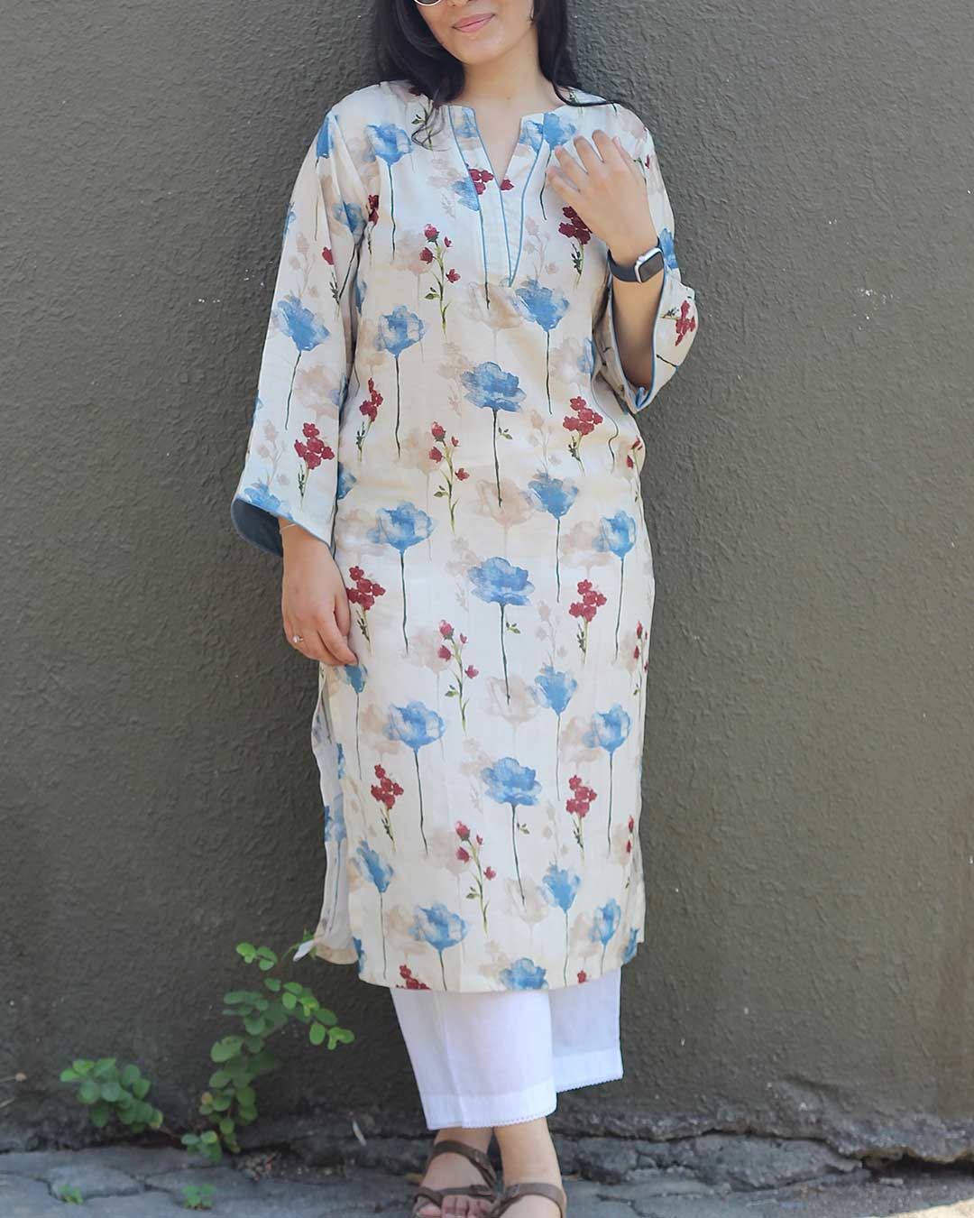 Leher Cotton Long Kurta