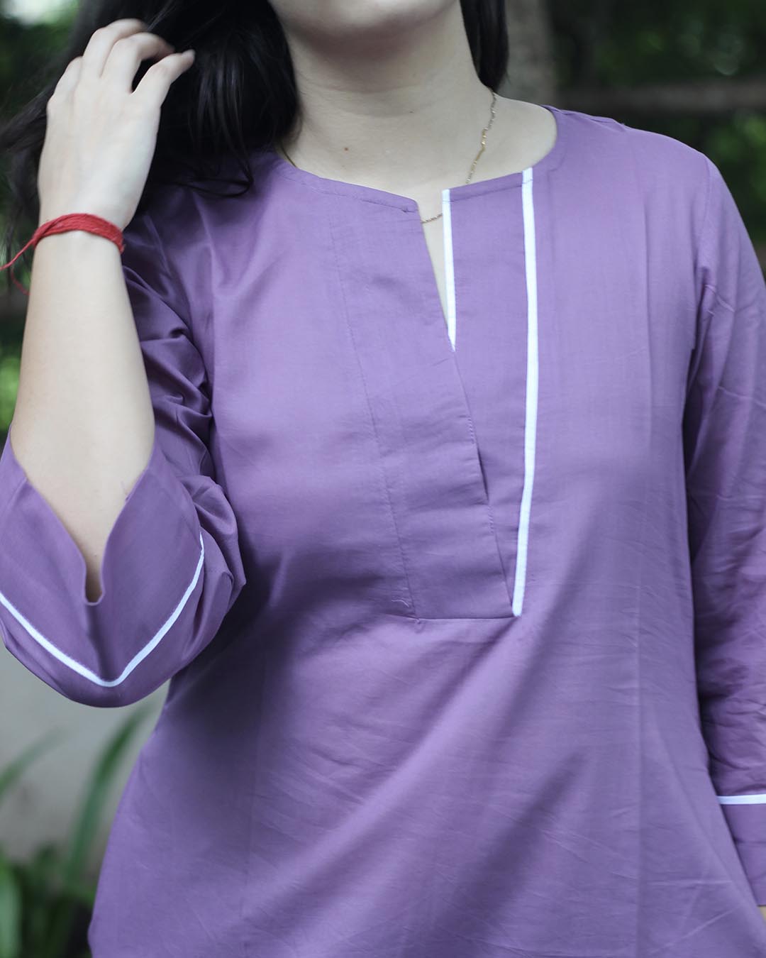 Lavender Pure Cotton Kurta Set- Set of 2