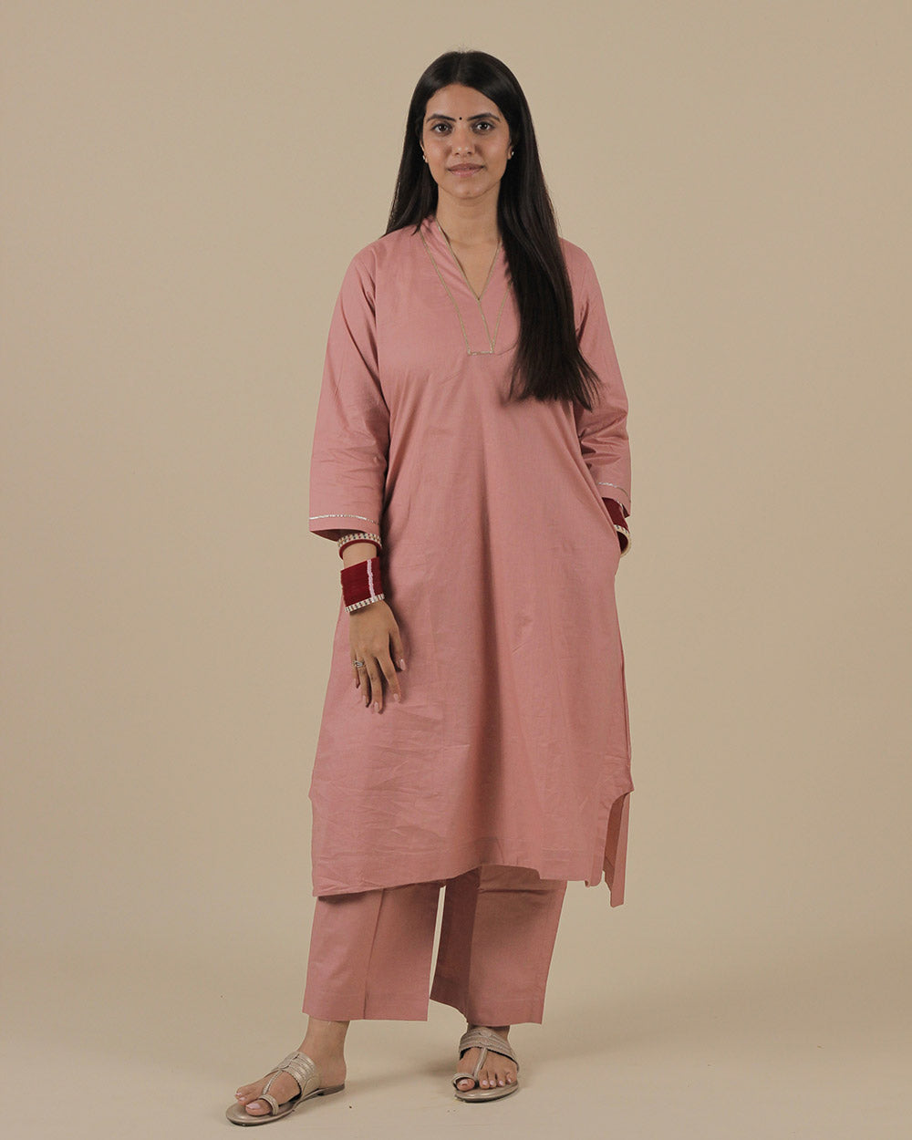 Rosé Pure Cotton Kurta Set