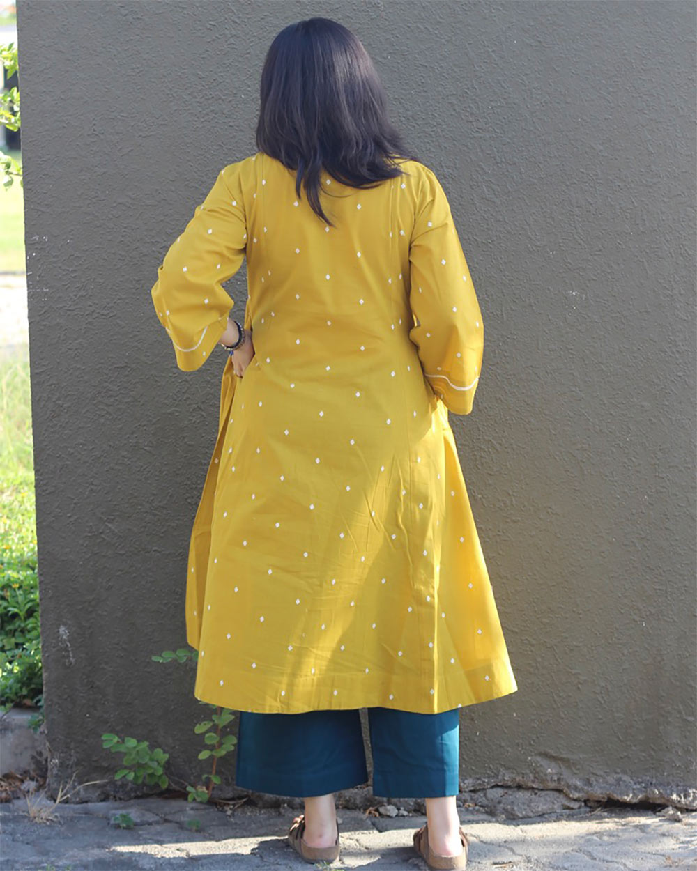Vibha Jamdhani Yellow Kurta