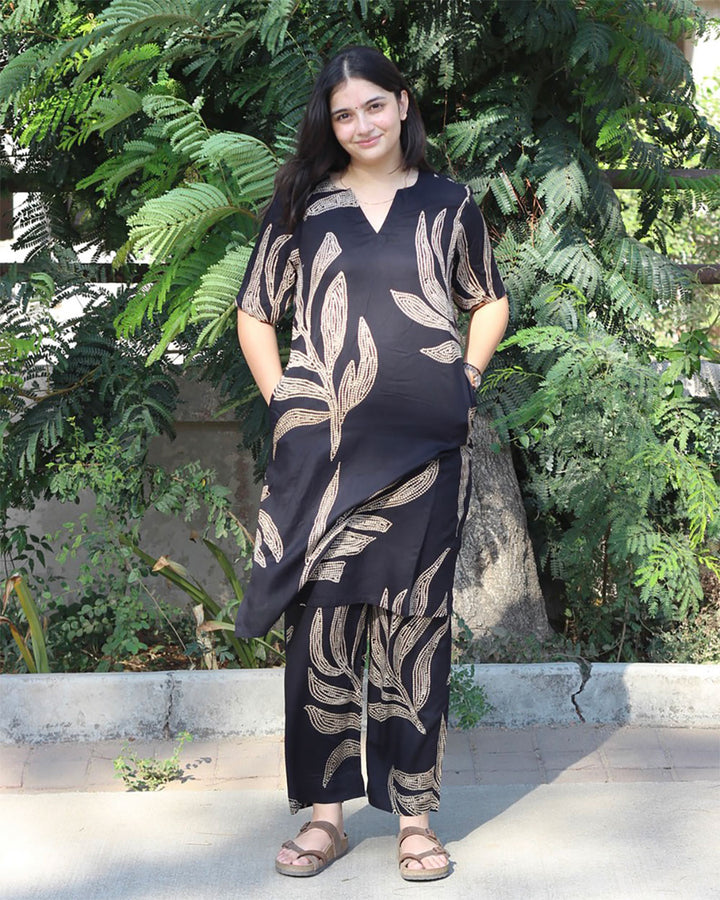 Black Printed Co-ord Set