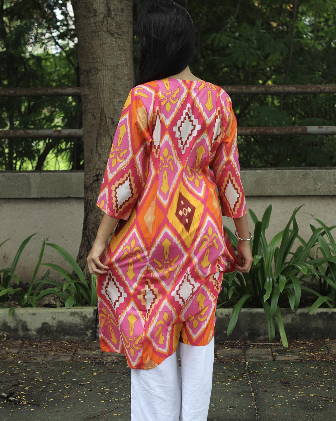 Abstract Printed Bright contrast Pure Cotton Kurta