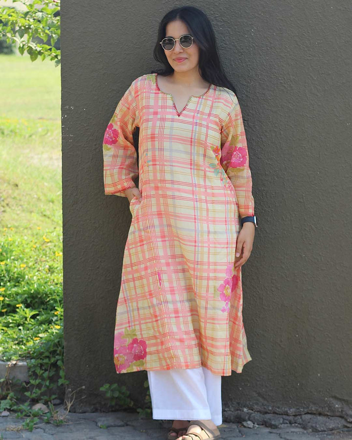 Butter Checks Long Kurta