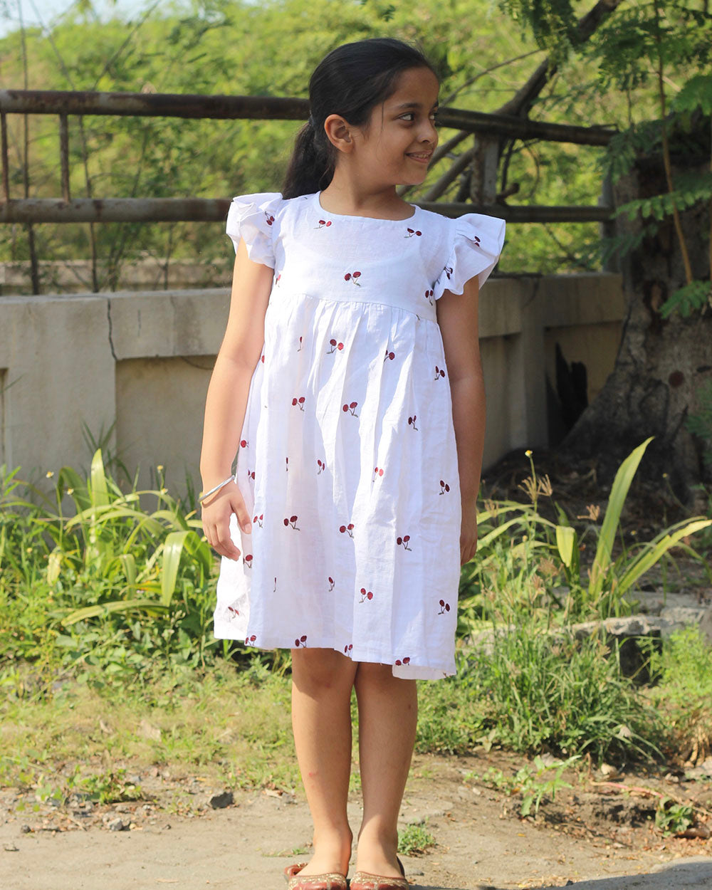 Cherry-pop Linen dress