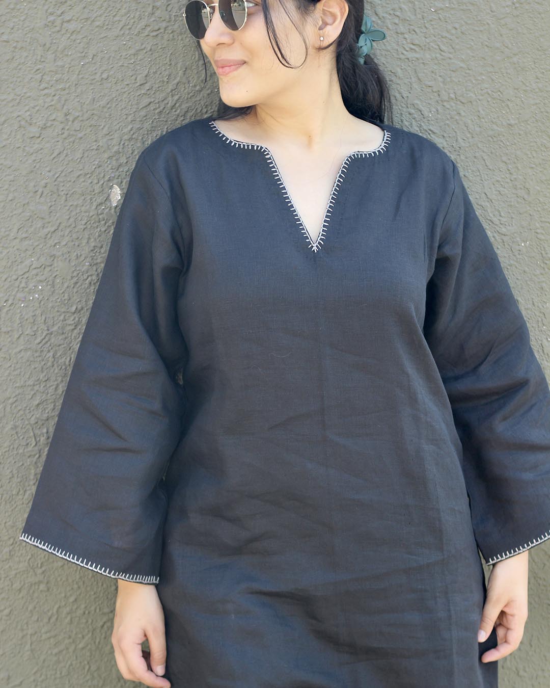 Raag Premium Linen Black Kurta