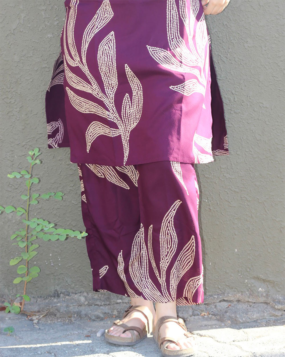Wine Printed Co-ord Set