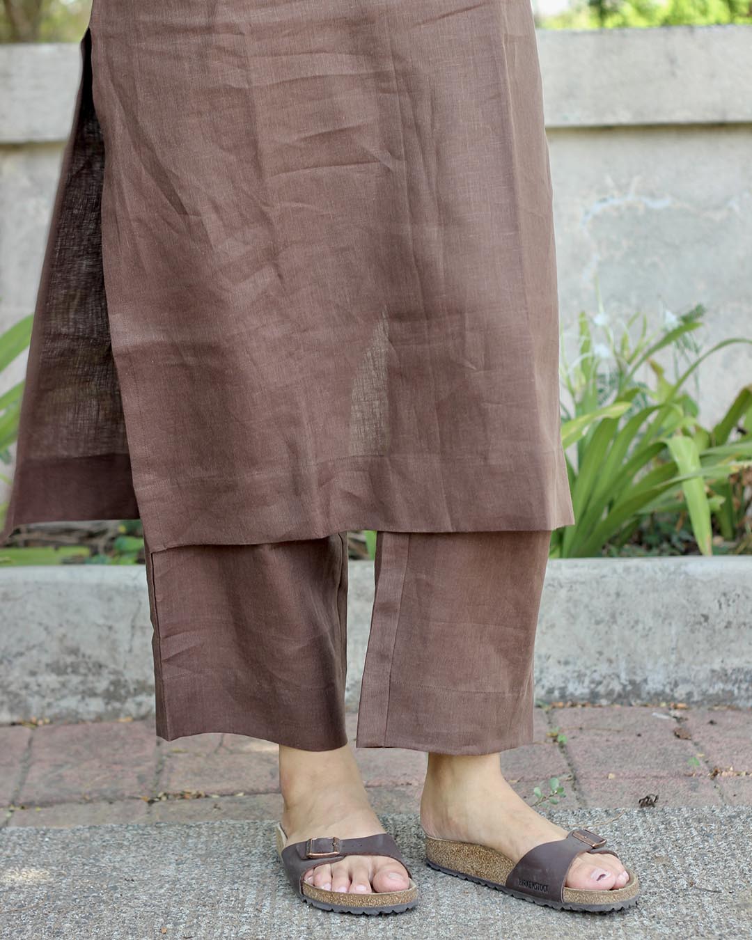 Deep coffee Brown Premium linen Kurta set