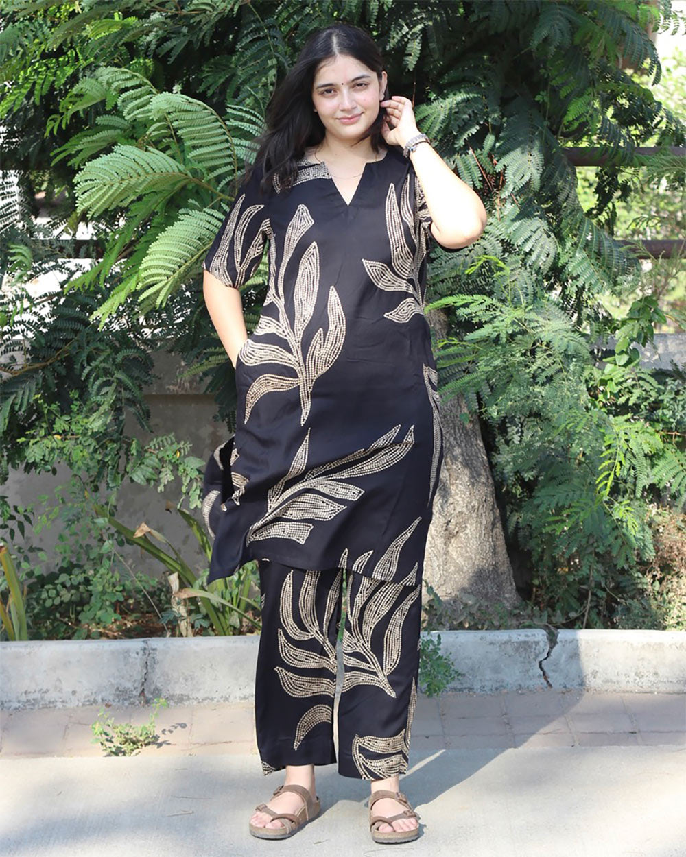 Black Printed Co-ord Set