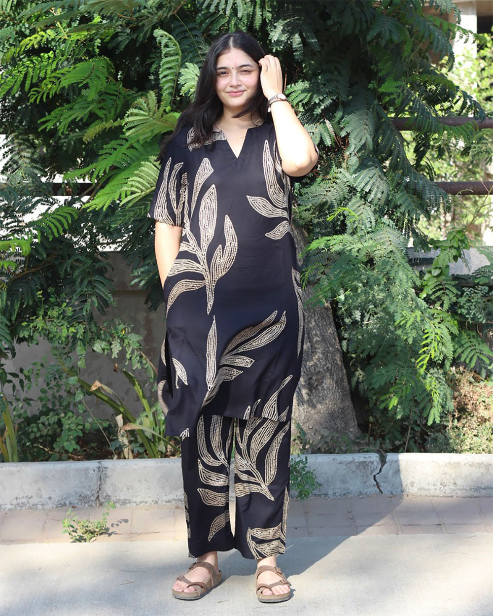 Black Printed Co-ord Set