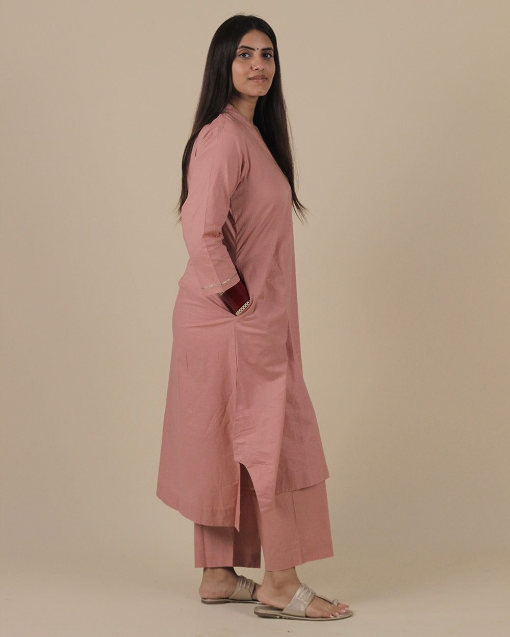 Rosé Pure Cotton Kurta Set