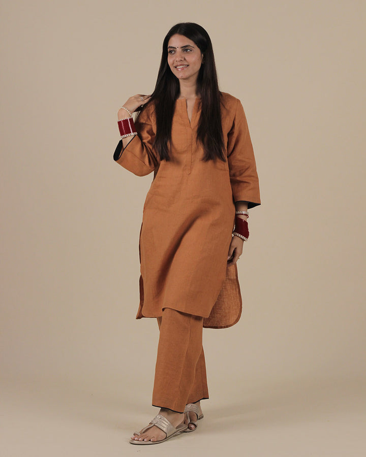 Kesar Pure Linen Co-ord Set - Set of 2