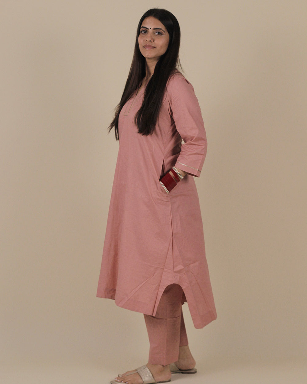 Rosé Pure Cotton Kurta Set