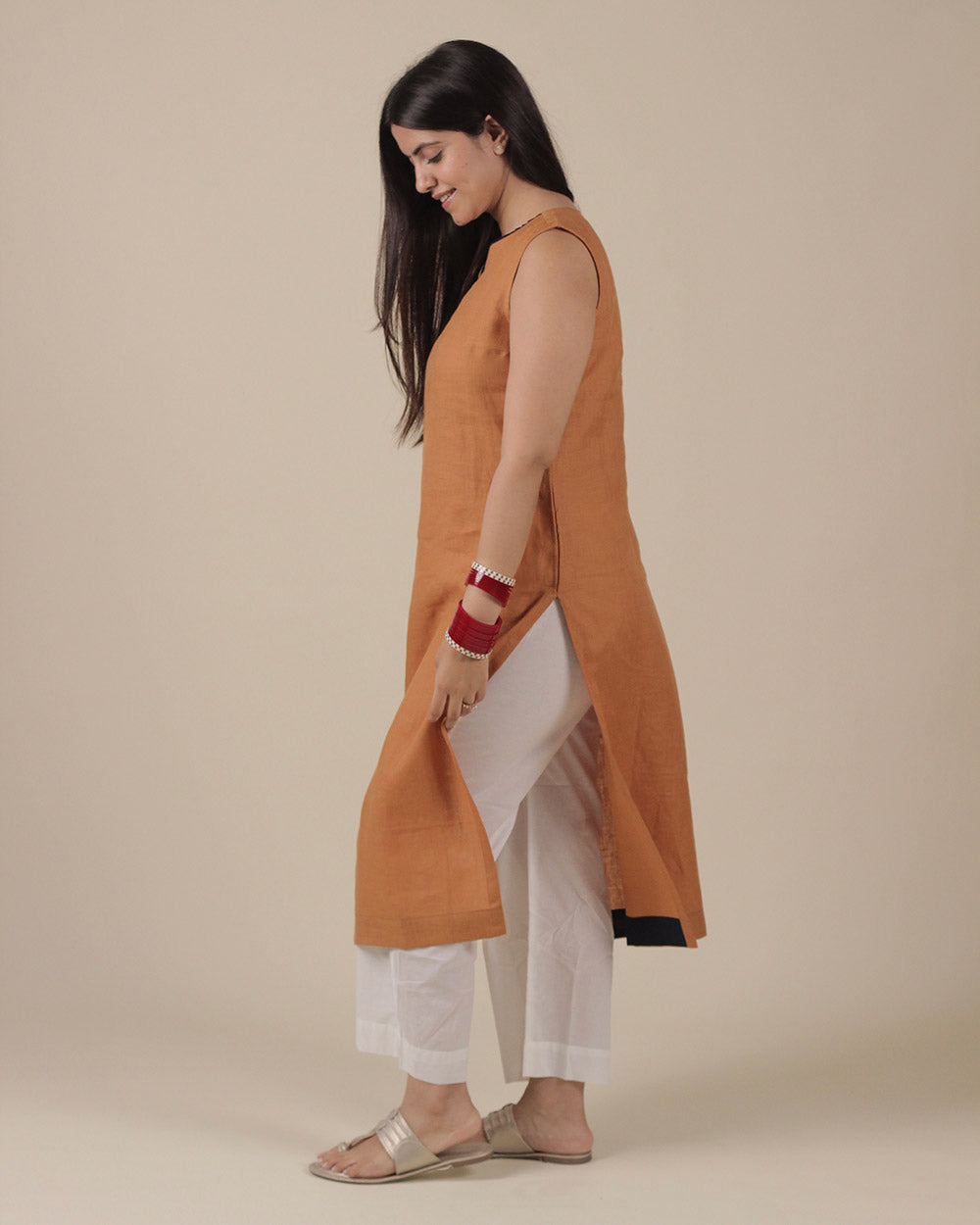 Reet Pure Linen Long Kurta