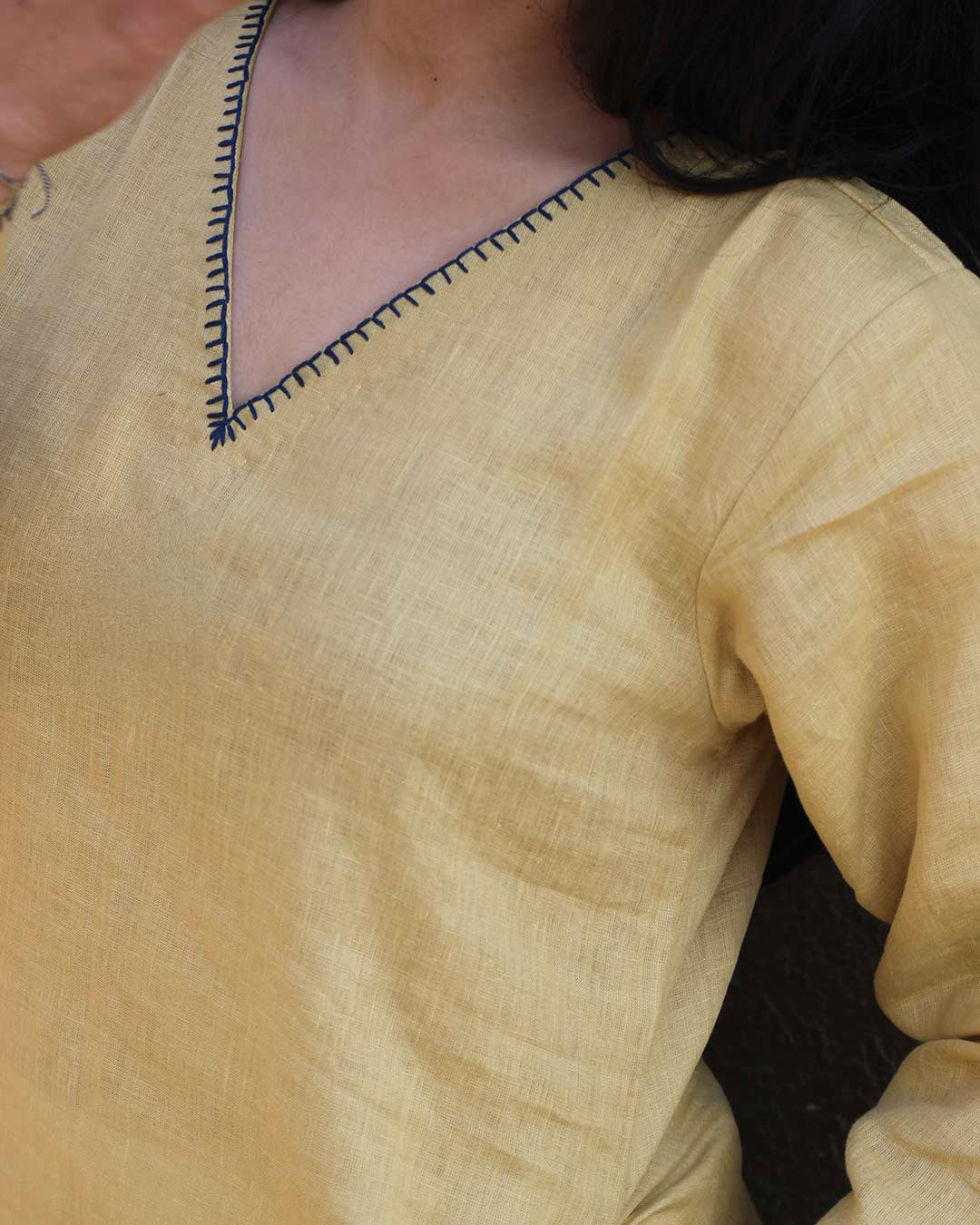 Butter Yellow Premium Linen Kurta