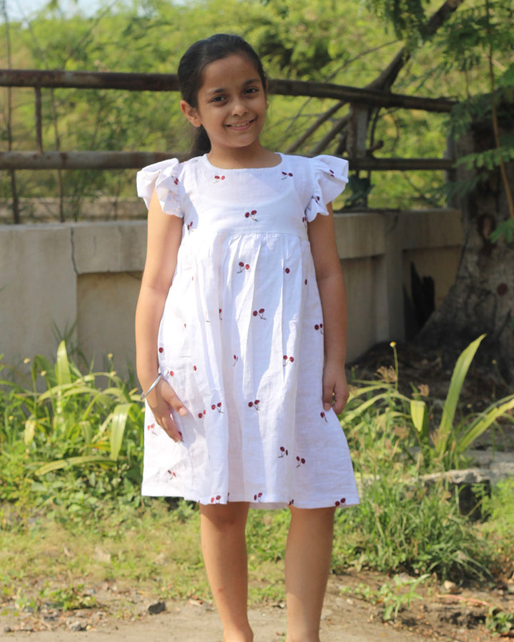 Cherry-pop Linen dress