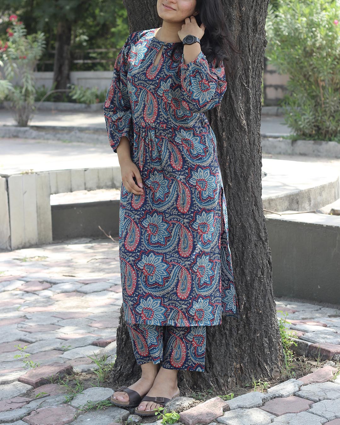 Multicolor paisley Pure cotton kurta set- Set of 2