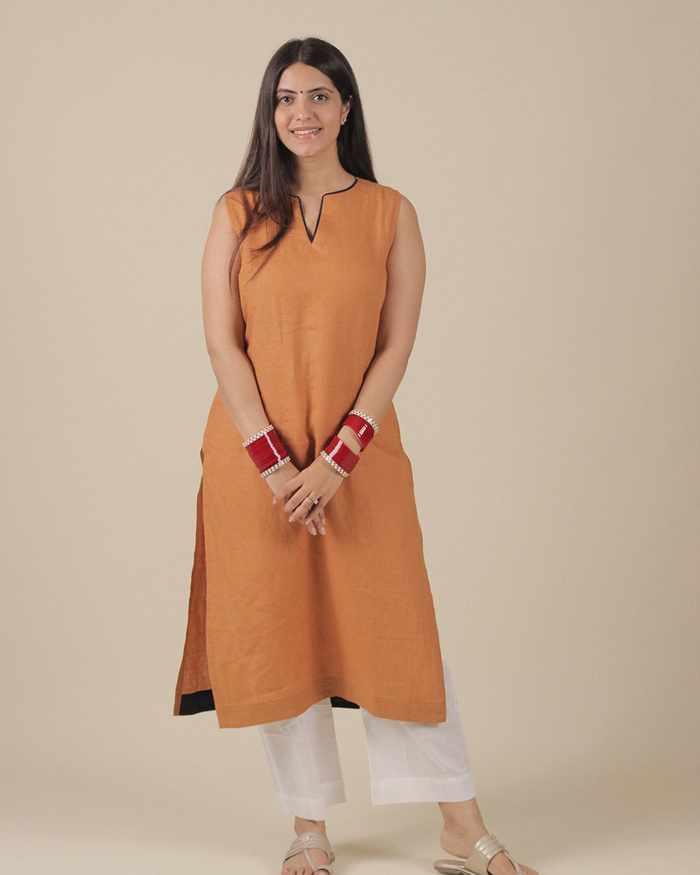 Reet Pure Linen Long Kurta