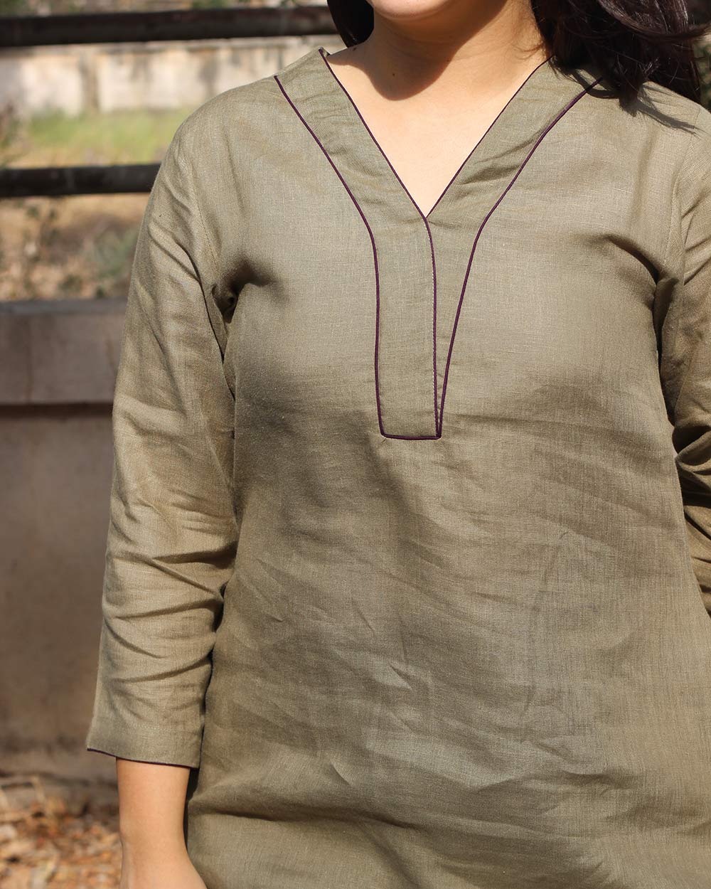Light Olive Linen Set - Set of 2