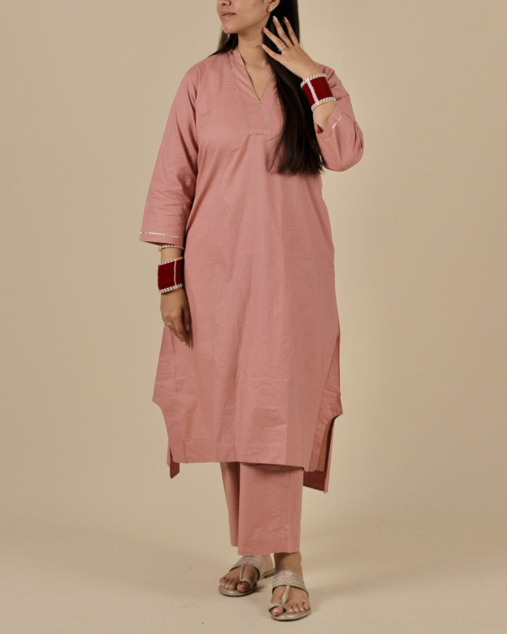 Rosé Pure Cotton Kurta Set