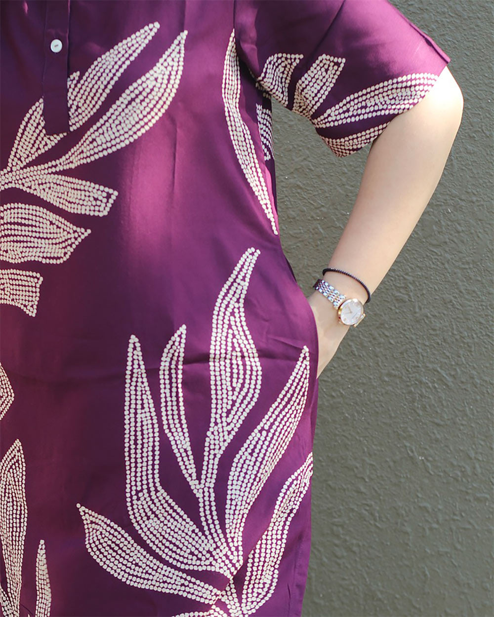 Wine Printed Co-ord Set