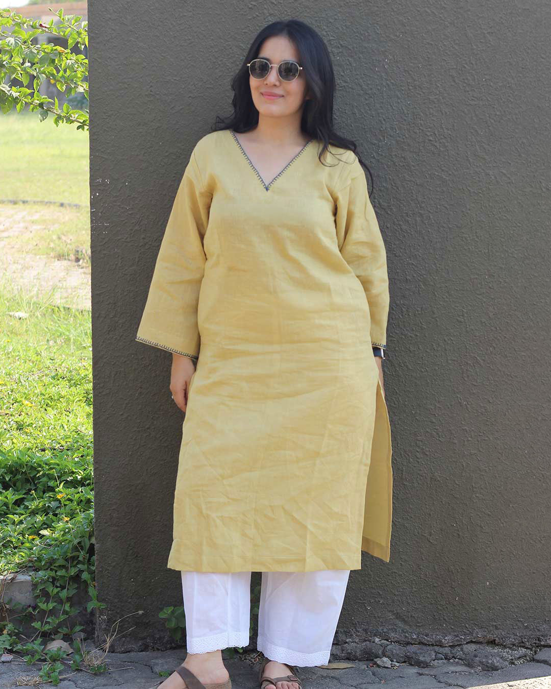 Butter Yellow Premium Linen Kurta