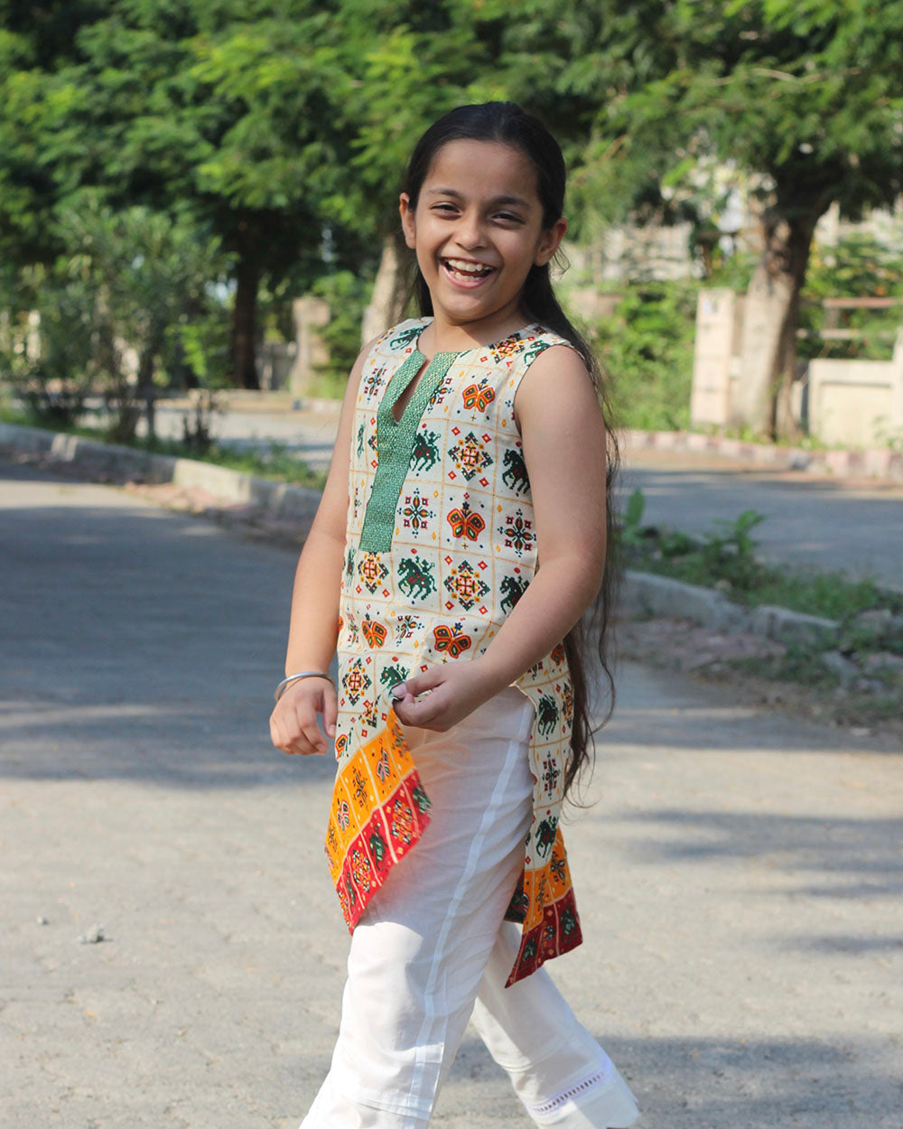 Patola Kids Kurta in pure cotton