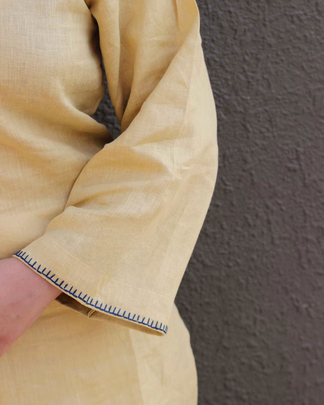 Butter Yellow Premium Linen Kurta