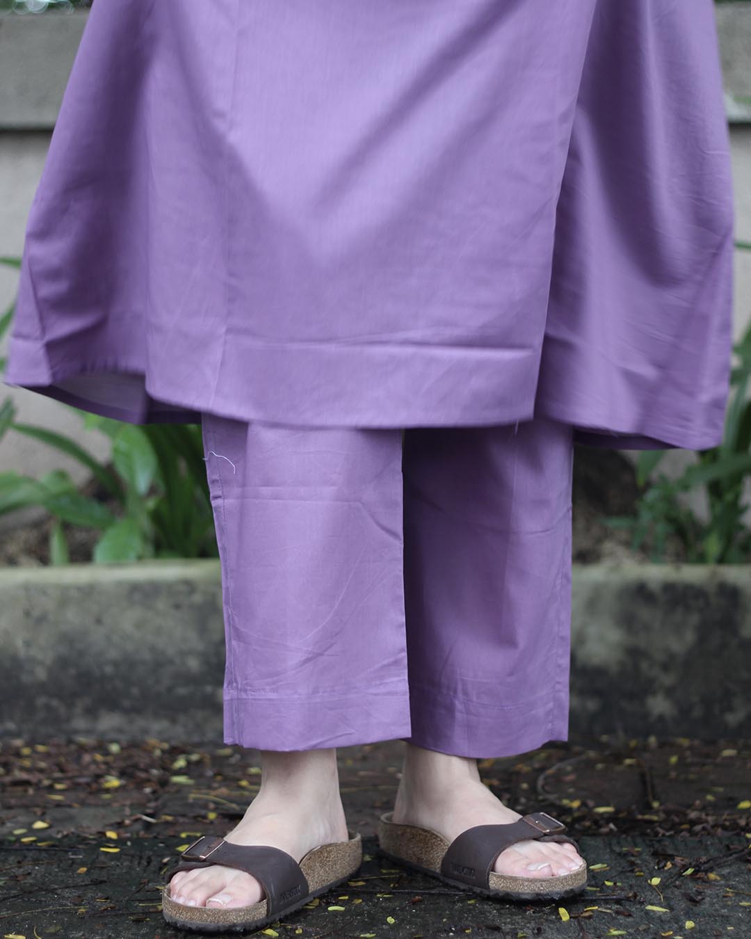 Lavender Pure Cotton Kurta Set- Set of 2