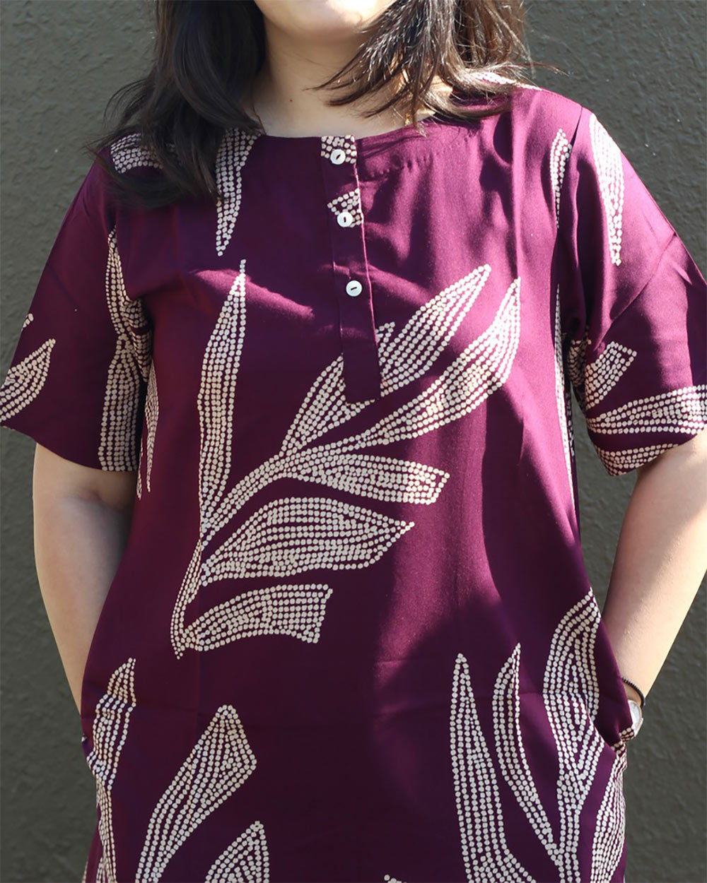 Wine Printed Co-ord Set