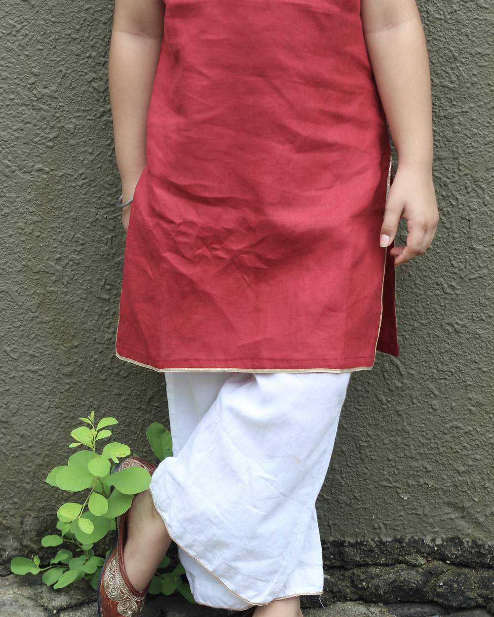 Apple Pie Linen Long Kurta