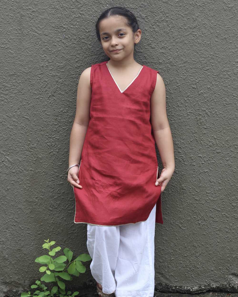 Apple Pie Linen Long Kurta