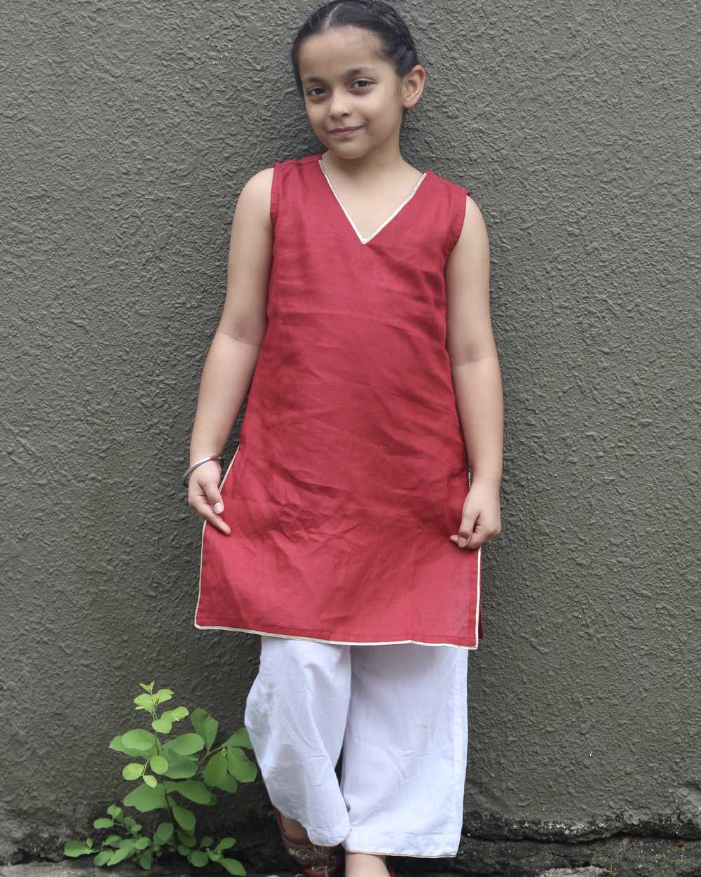 Apple Pie Linen Long Kurta