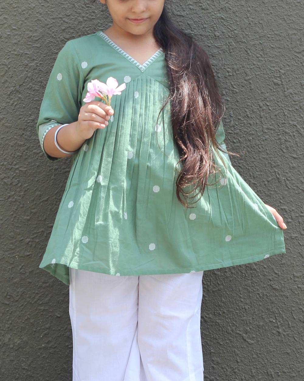 Jamdhani Polka Short Kurta