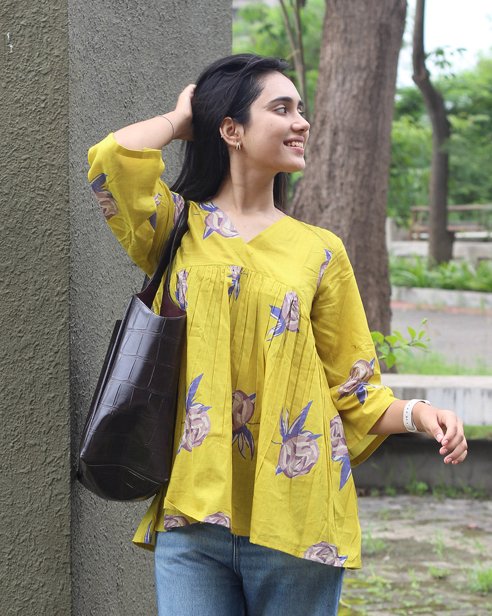 Rose Lime Short Kurta