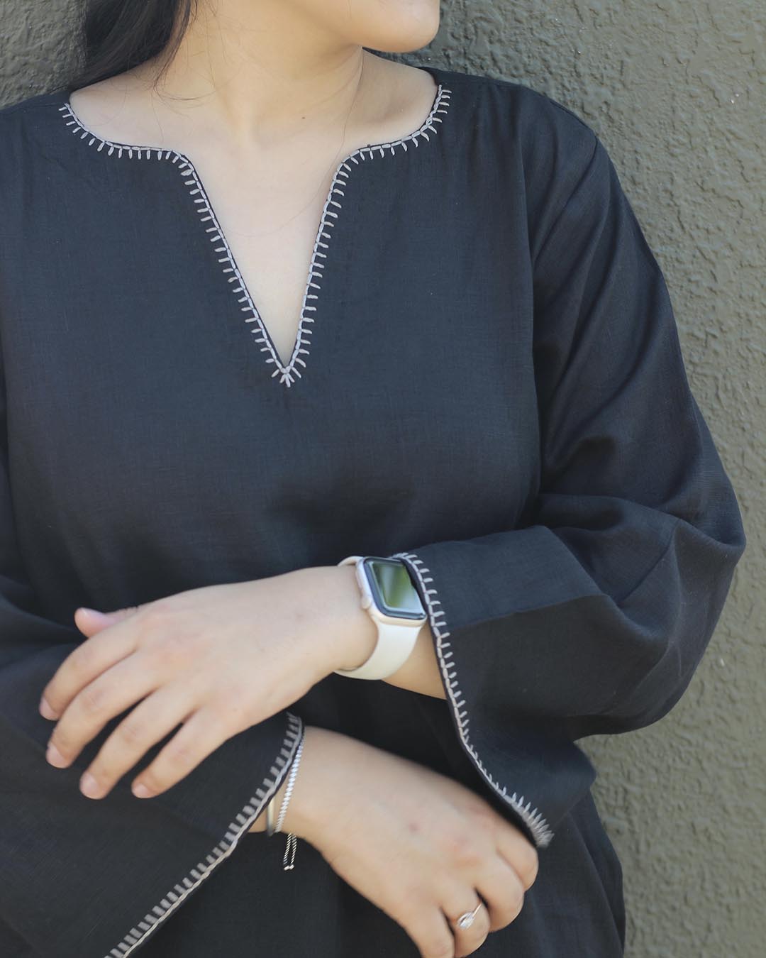Raag Premium Linen Black Kurta