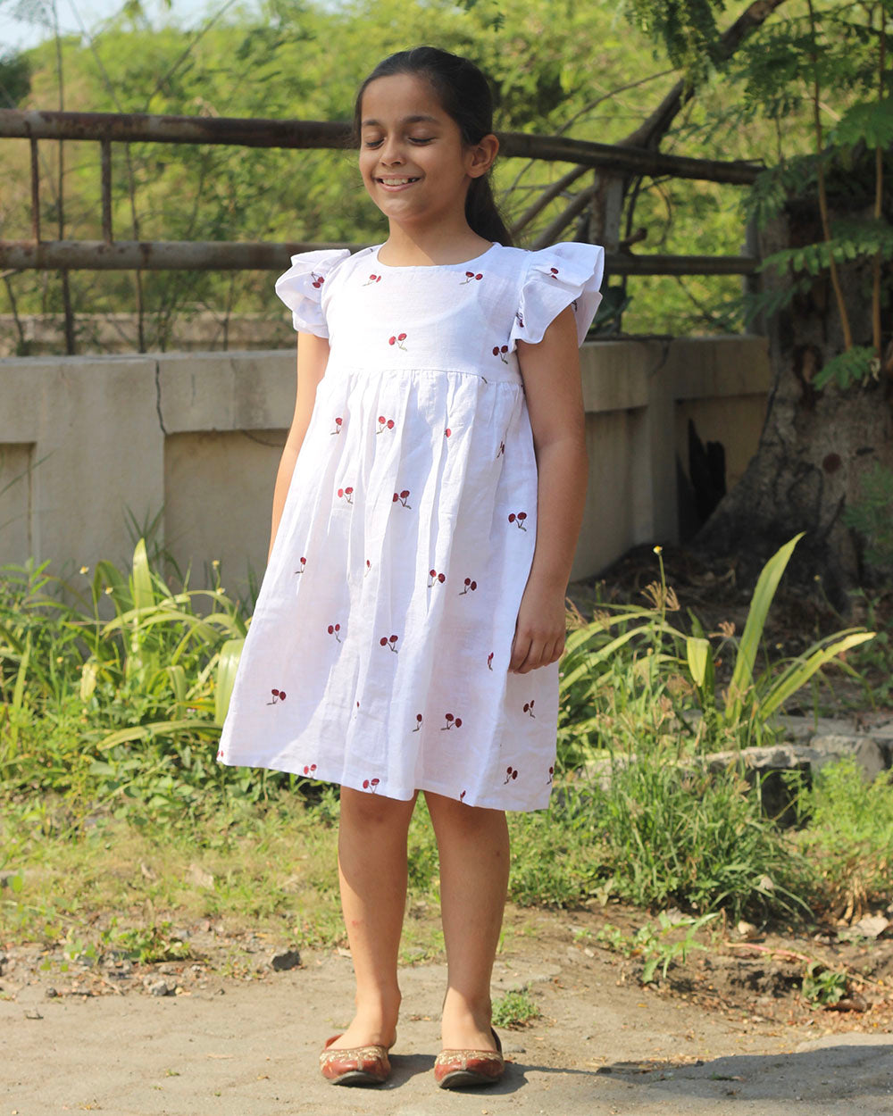 Cherry-pop Linen dress