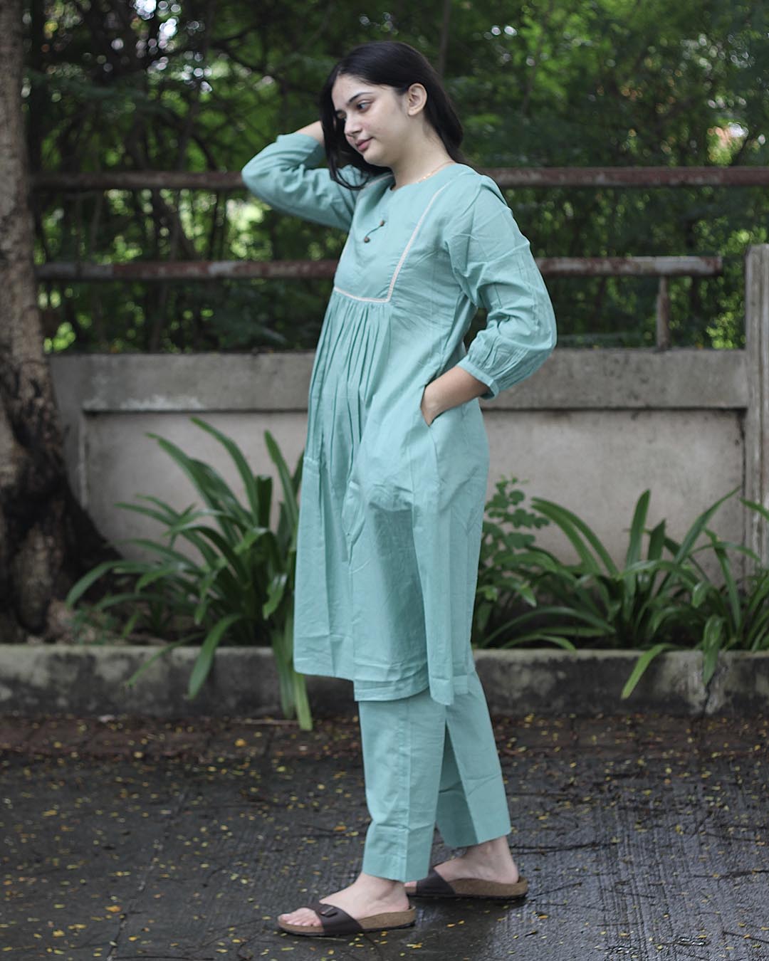 Best Seller : Turquoise Blue Pure Cotton Kurta Set- Set of 2