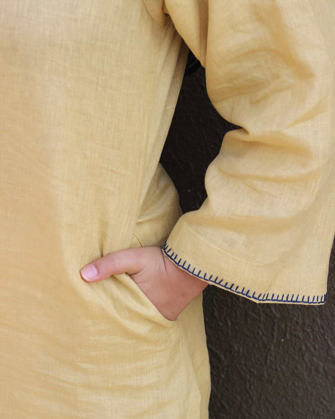 Butter Yellow Premium Linen Kurta